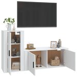 vidaXL Ensemble de meubles TV 2 Pièces Blanc Bois d'ingénierie
