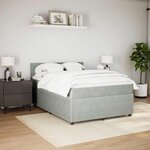 vidaXL Sommier à lattes de lit et matelas Gris clair 140x190cm Velours