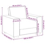 vidaXL Fauteuil gris foncé 60 cm tissu velours côtelé