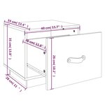 vidaXL Table de chevet Blanc 40x34x35 cm Bois de pin solide