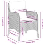 vidaXL Ensemble de salle à manger de jardin 5 pièces avec coussins Noir Poly Rattan
