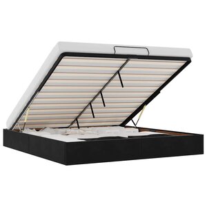 vidaXL Cadre de lit ottoman sans matelas noir 200x200 cm velours