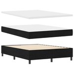 Lit coffre avec matelas - Noir  140x200 cm  Tissu
