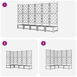vidaXL Jardinière de Jardin avec Treillis 5 Pièces Blanche 120x120x125.5 cm