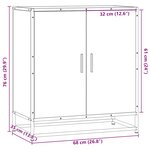 vidaXL Buffet noir 68x35x76 cm bois d'ingénierie et métal