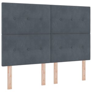 vidaXL Lit à ressorts avec matelas Gris foncé 160 x 200 cm Velours