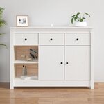 vidaXL Buffet Blanc 100x35x74 cm Bois massif de pin