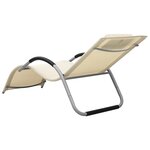 vidaXL Chaises longues textilène lot de 2 crème et gris