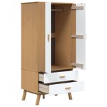 vidaXL Garde-robe OLDEN blanc et marron 76 5x53x172 cm bois massif pin