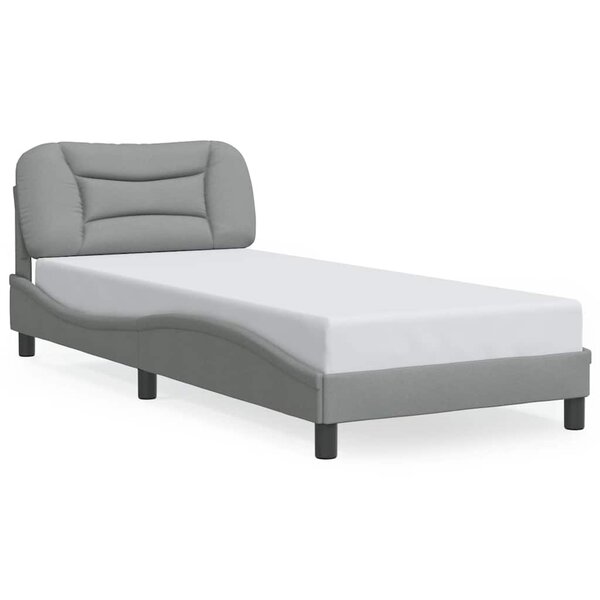 vidaXL Cadre de lit sans matelas Hvar gris clair 90x200 cm tissu