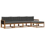 vidaXL Ensemble de canapés d'extérieur 5 pc Naturel et Anthracite