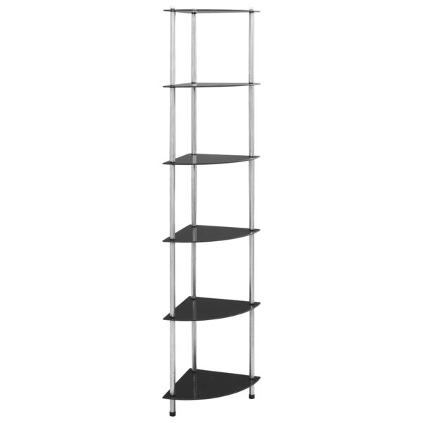 vidaXL Étagère à 6 niveaux Noir 30x30x160 cm Verre trempé