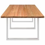 vidaXL Table à manger marron clair bois de chêne massif rectangulaire