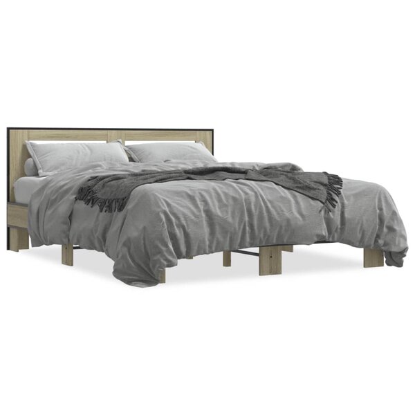 vidaXL Cadre de lit sans matelas chêne sonoma 150x200 cm