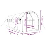 vidaXL Serre avec cadre en acier vert 12 m² 6x2x2 m