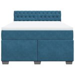 vidaXL Sommier à lattes de lit et matelas bleu 160x200 cm velours