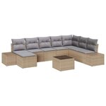 vidaXL Ensemble de canapé de jardin 9 Pièces 319 x 209 x 85 cm Poly rotin
