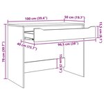 vidaXL Bureau Chêne artisanal 100 x 50 x 78 cm Bois d'ingénierie