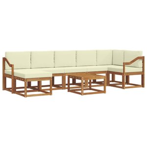 vidaXL Ensemble de canapés d'extérieur 8 Pièces Naturel et Crème