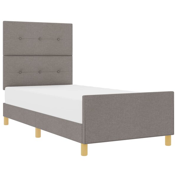 vidaXL Cadre de lit avec tête de lit Taupe 100 x 200 cm tissu