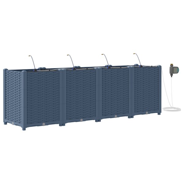 vidaXL Pots de jardin Gris 160 x 40 x 52 cm Acier