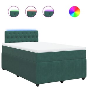 vidaXL Sommier à lattes de lit et matelas Vert foncé 120x200cm Velours
