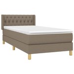 vidaXL Sommier à lattes de lit avec matelas Taupe 100x200 cm Tissu