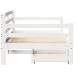 vidaXL Lit de jour et tiroirs sans matelas blanc 90x190 cm bois massif