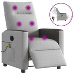 vidaXL Fauteuil de massage inclinable électrique gris nuage tissu