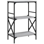 vidaXL Bibliothèque à 3 niveaux sonoma gris 59x35x90 5 cm