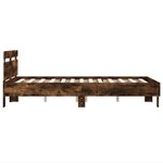vidaXL Cadre de lit avec tête de lit et LED chêne fumé 135x190 cm