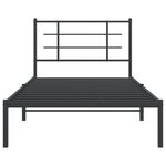 vidaXL Cadre de lit métal avec tête de lit noir 107x203 cm