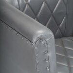 vidaXL Chaise cabriolet Gris Cuir véritable de chèvre