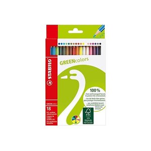 Étui 18 crayons de couleur GREENcolors Recyclés Assortis STABILO
