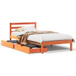 vidaXL Cadre de lit sans matelas cire marron 100x200cm bois pin massif