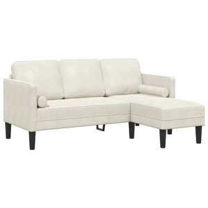 vidaXL Ensemble de Canapés avec coussin Crème Polyester