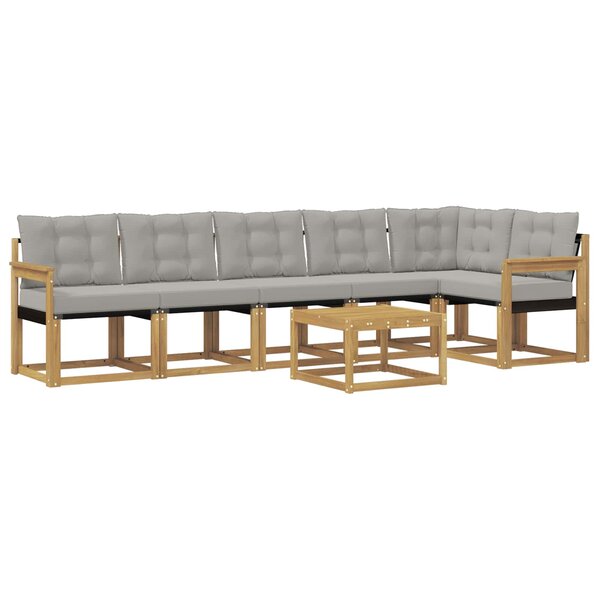 vidaXL Ensemble de canapés d'extérieur 7 pc Blanc et gris clair