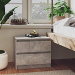 vidaXL Tables de chevet 2 Pièces Gris béton 50x39x43 5 cm Aggloméré