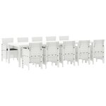 Ensemble Salle à Manger Jardin vidaXL 11 pièces avec Coussins Blanc Rotin Synthétique