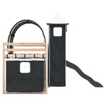 vidaXL Lit superposé sans matelas avec toboggan blanc noir 90x200 cm