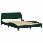 vidaXL Cadre de lit Dover vert foncé 120x200 cm velours