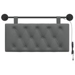 vidaXL Tête de lit suspendue Avec lumière LED Gris foncé Tissu