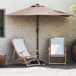 vidaXL Parasol de jardin Taupe 294 x 150 x 224 cm Polyester et Acier