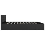 vidaXL Cadre de lit à stockage hydraulique Gris foncé Tissu 160x200 cm