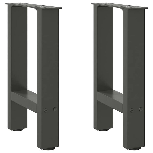 vidaXL Pieds de table basse Anthracite 2 pièces 38 x (42-43) cm Acier