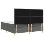 vidaXL Lit à ressorts avec matelas Gris foncé 180 x 200 cm tissu