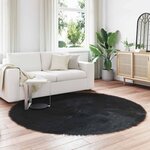 vidaXL Tapis en fausse Tafalla Noir Ø 160 cm Polyester