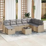 vidaXL Ensemble de canapé de jardin 9 Pièces beige et gris clair