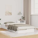 vidaXL Cadre de lit surélevé Blanc 90 x 210 cm Bois massif en pin