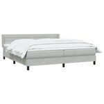vidaXL Sommier à lattes de lit et matelas gris clair 180x210cm velours